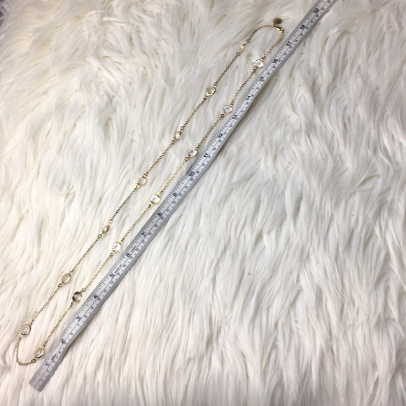 J. Crew Gold Chain CZ Long Necklace Costume - Picture 7 of 8